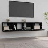 TV Cabinet 2 pcs Black 80x30x30 cm Engineered Wood