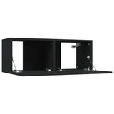 TV Cabinet 2 pcs Black 80x30x30 cm Engineered Wood