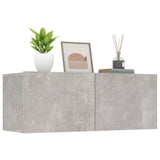 TV cabinet 2 pcs concrete gray 80x30x30 cm engineered wood