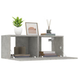 TV cabinet 2 pcs concrete gray 80x30x30 cm engineered wood