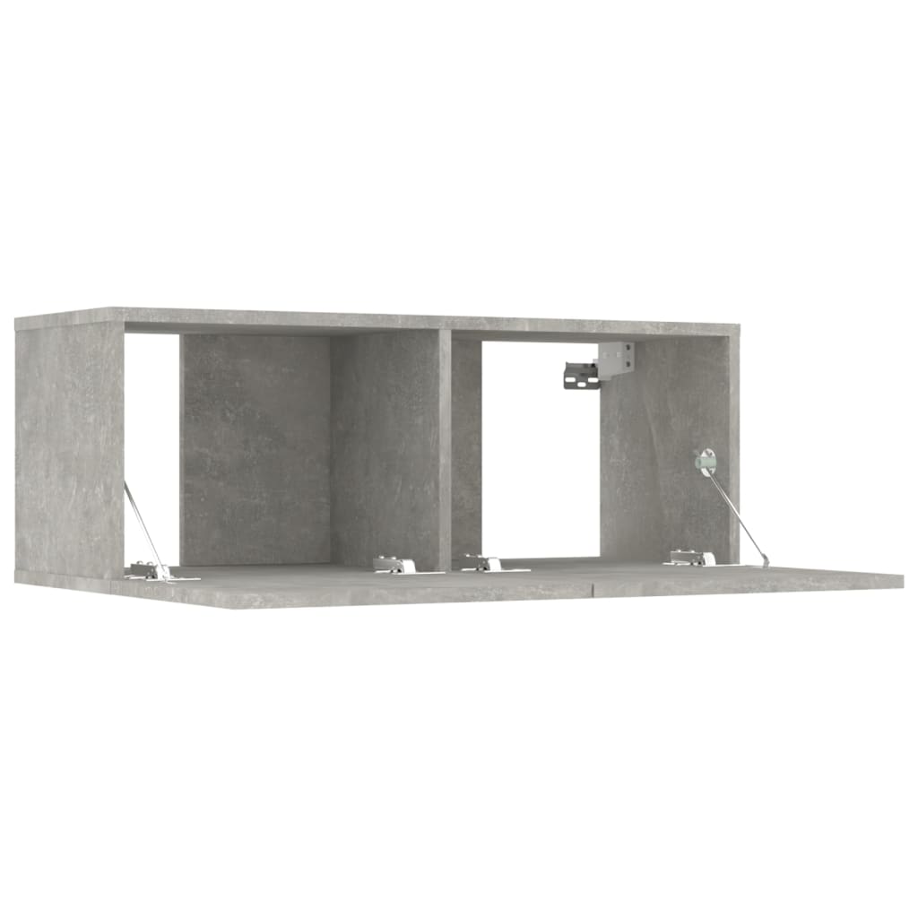 TV cabinet 2 pcs concrete gray 80x30x30 cm engineered wood