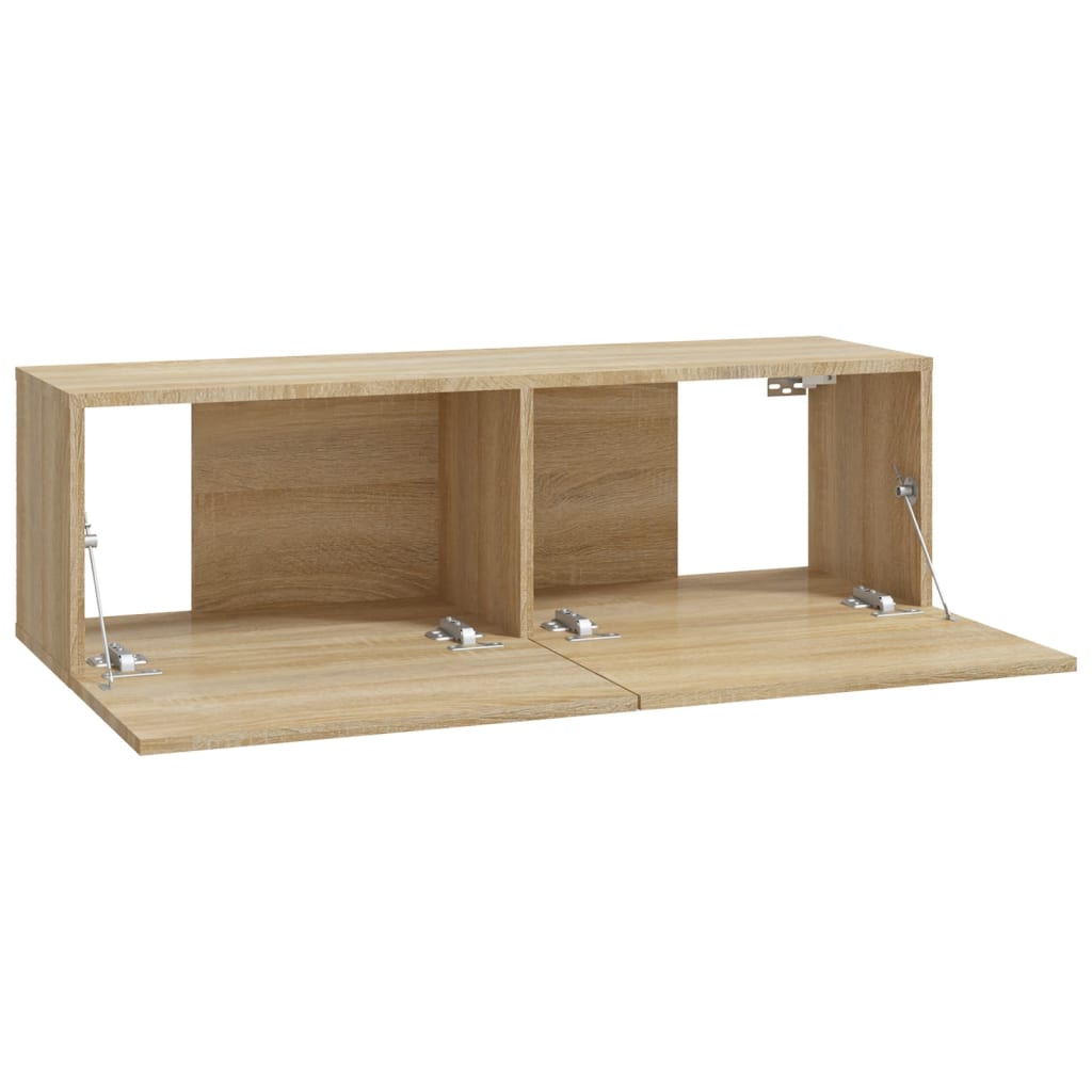 Meubles TV muraux 2pcs chêne sonoma 100x30x30cm bois ingénierie