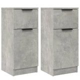 Buffets 2 pcs Gris béton 30x30x70 cm Bois d'ingénierie