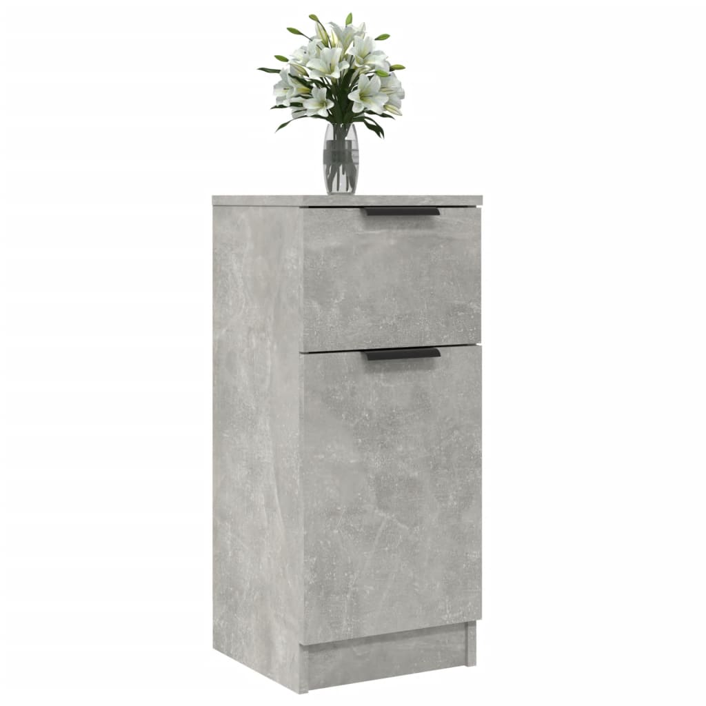 Buffets 2 pcs Gris béton 30x30x70 cm Bois d'ingénierie