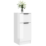 Buffet Blanc brillant 30x30x70 cm Bois d'ingénierie