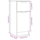 Buffet Blanc brillant 30x30x70 cm Bois d'ingénierie