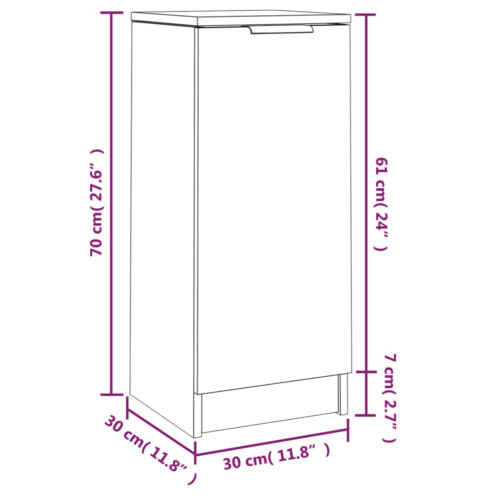 Buffets 2 pcs noir 30x30x70 cm bois d'ingénierie