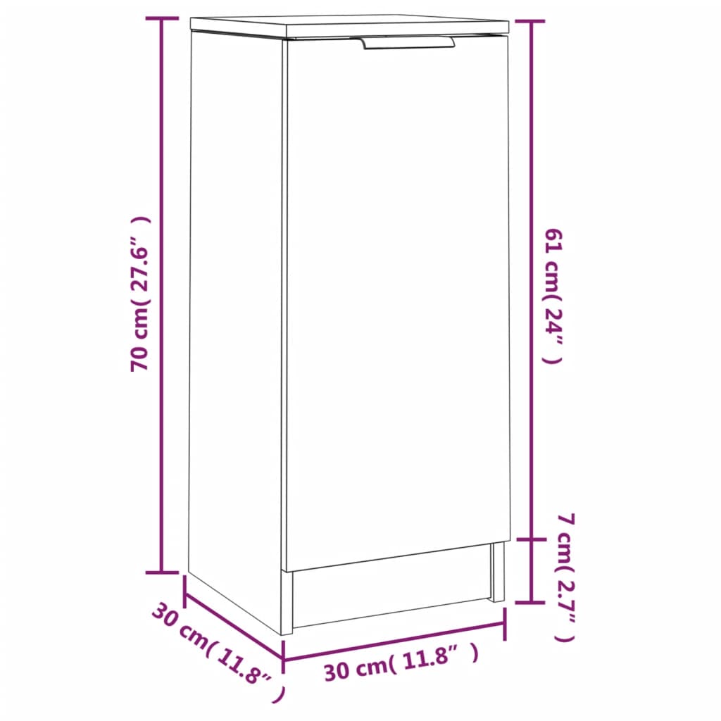 Buffets 2 pcs Chêne Sonoma 30x30x70 cm Bois d'ingénierie