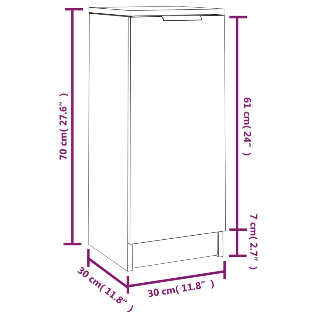 Sideboards 2 Stk. Glänzend weiß 30x30x70 cm Holzwerkstoff