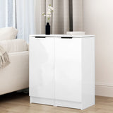 Sideboards 2 pcs White glossy 30x30x70 cm Engineered wood