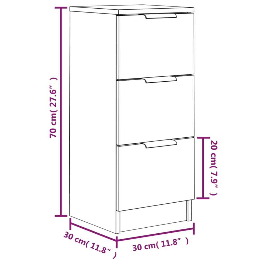 Buffet Blanc 30x30x70 cm Bois d'ingénierie