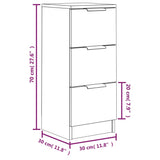 Buffet Blanc 30x30x70 cm Bois d'ingénierie