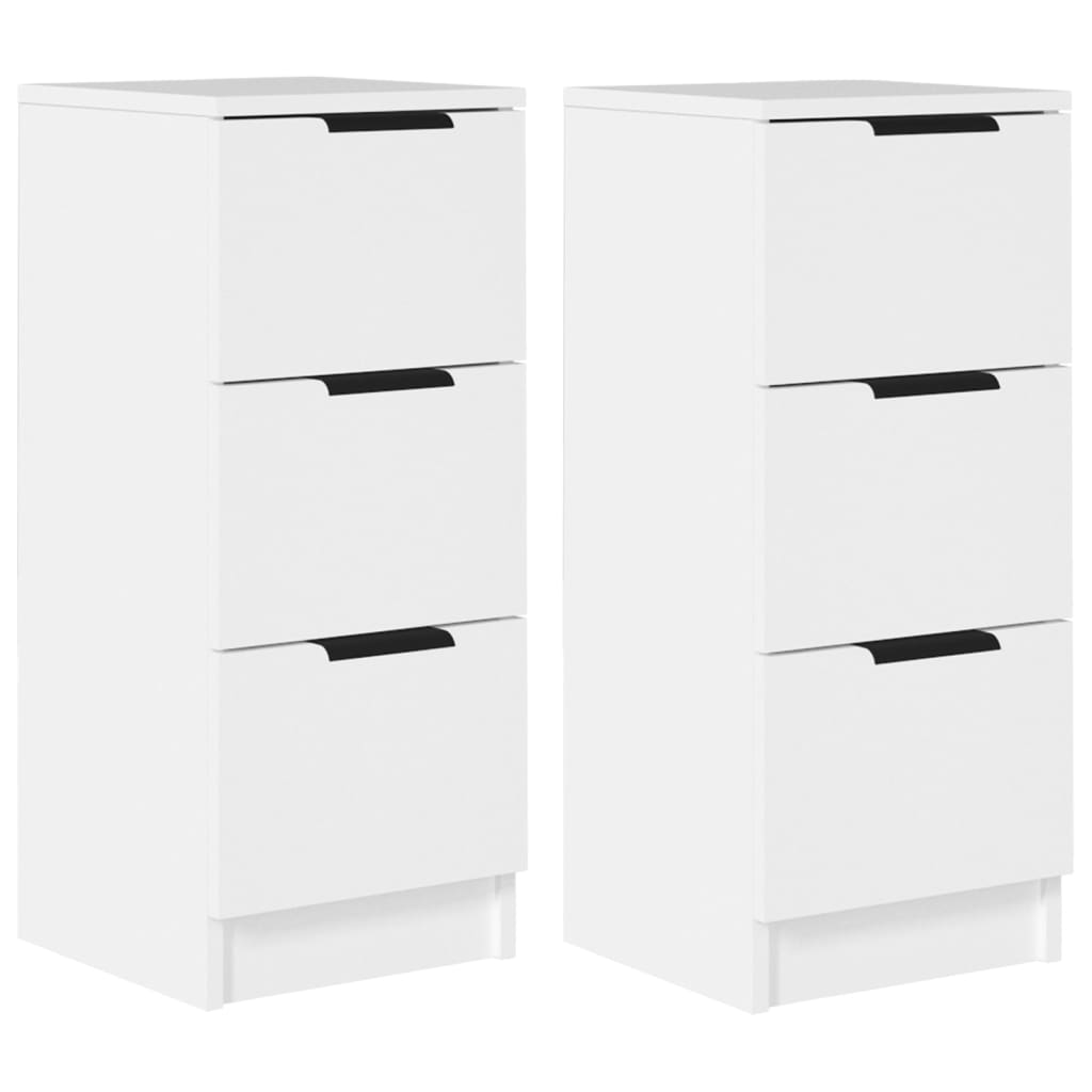 Buffets 2 pcs blanc 30x30x70 cm bois d'ingénierie