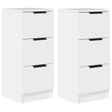 Buffets 2 pcs blanc 30x30x70 cm bois d'ingénierie