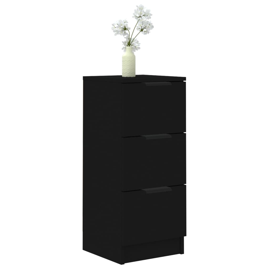 Buffet noir 30x30x70 cm bois d'ingénierie