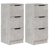 Buffets 2 pcs Gris béton 30x30x70 cm Bois d'ingénierie