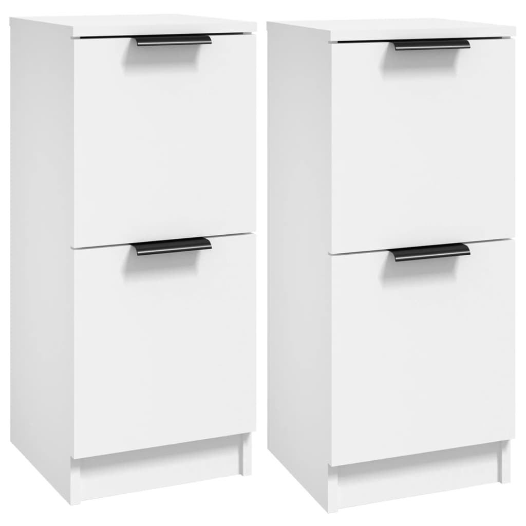 Buffets 2 pcs blanc 30x30x70 cm bois d'ingénierie