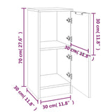 Buffets 2 pcs blanc 30x30x70 cm bois d'ingénierie