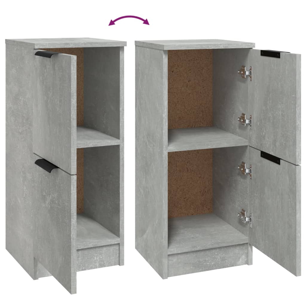 Buffets 2 pcs Gris béton 30x30x70 cm Bois d'ingénierie