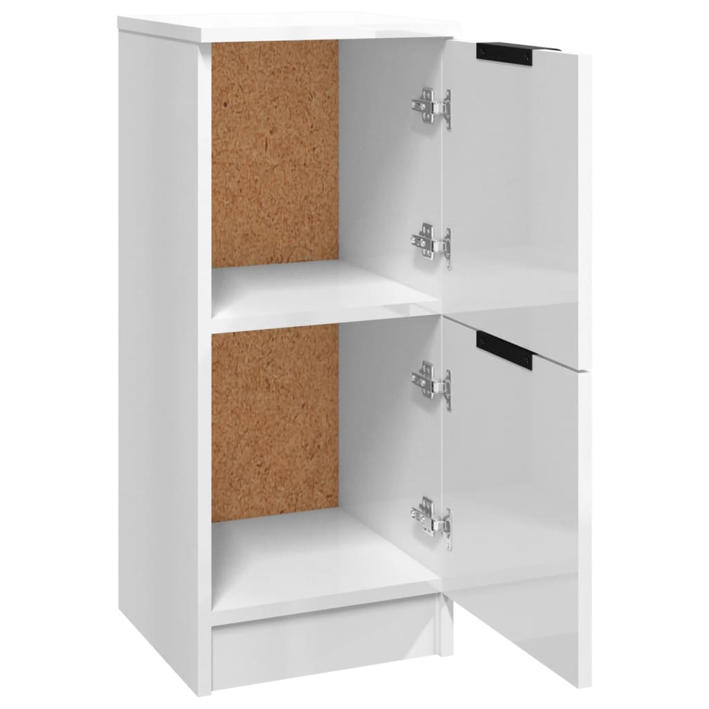 Buffets 2 pcs Blanc brillant 30x30x70 cm Bois d'ingénierie