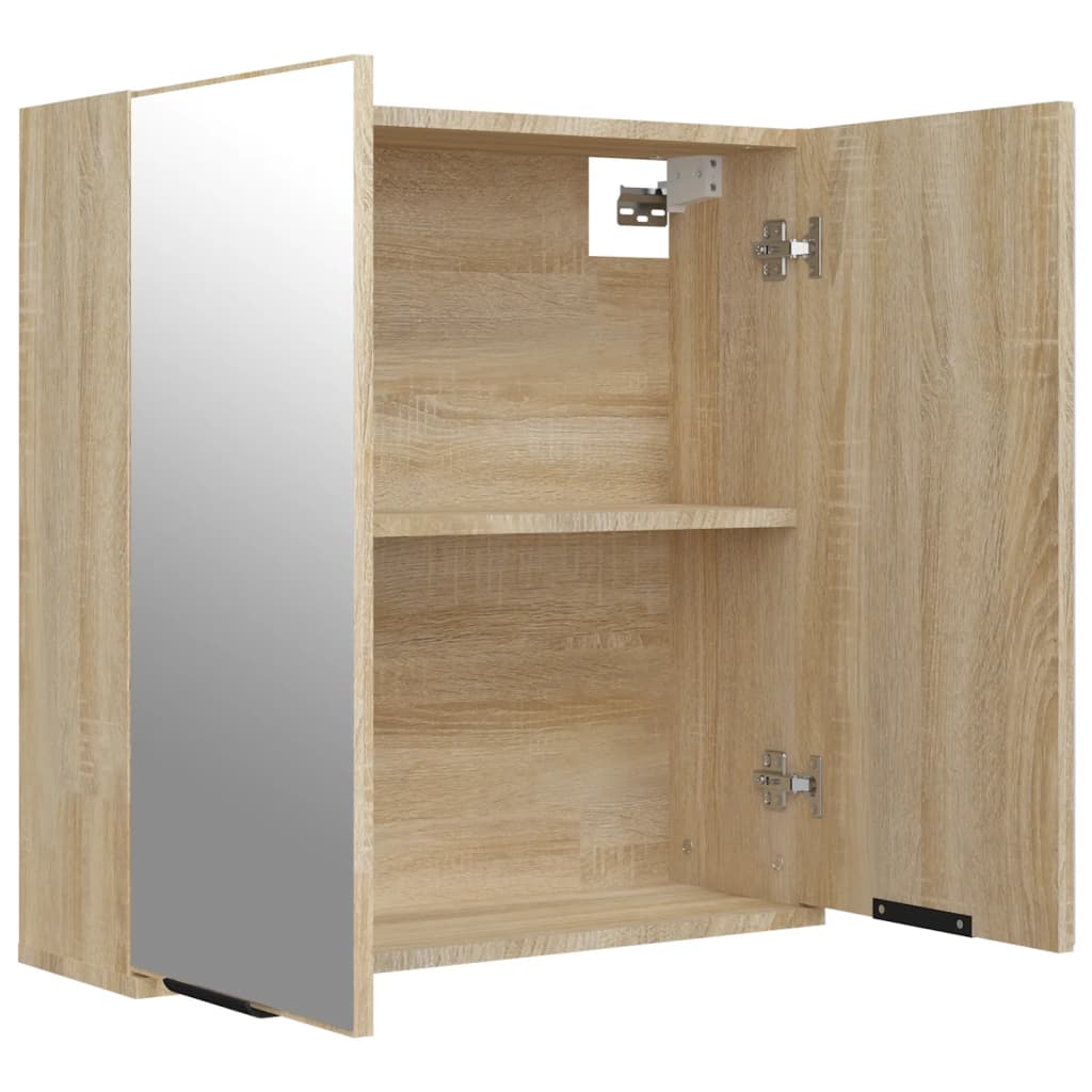 Armoire à miroir de salle de bain Chêne sonoma 64x20x67 cm