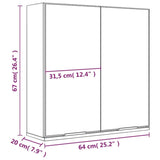 Badezimmerspiegelschrank Weiß glänzend 64x20x67 cm