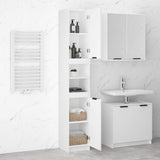 White bathroom cabinet 32x34x188.5 cm engineered wood