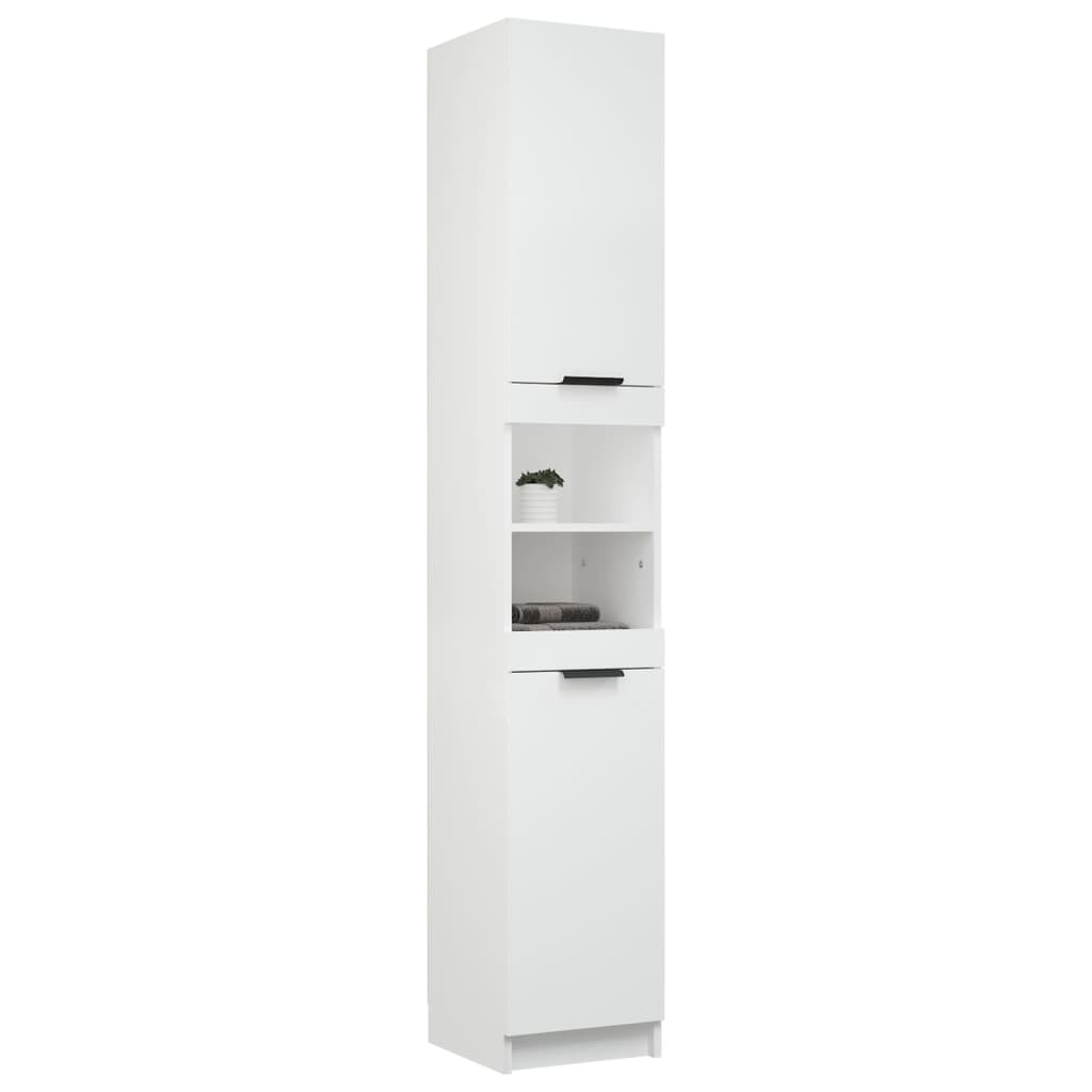 White bathroom cabinet 32x34x188.5 cm engineered wood