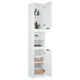 White bathroom cabinet 32x34x188.5 cm engineered wood