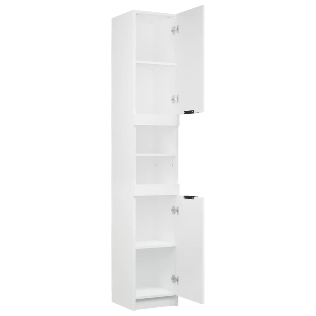 White bathroom cabinet 32x34x188.5 cm engineered wood