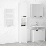 White bathroom cabinet 32x34x188.5 cm engineered wood