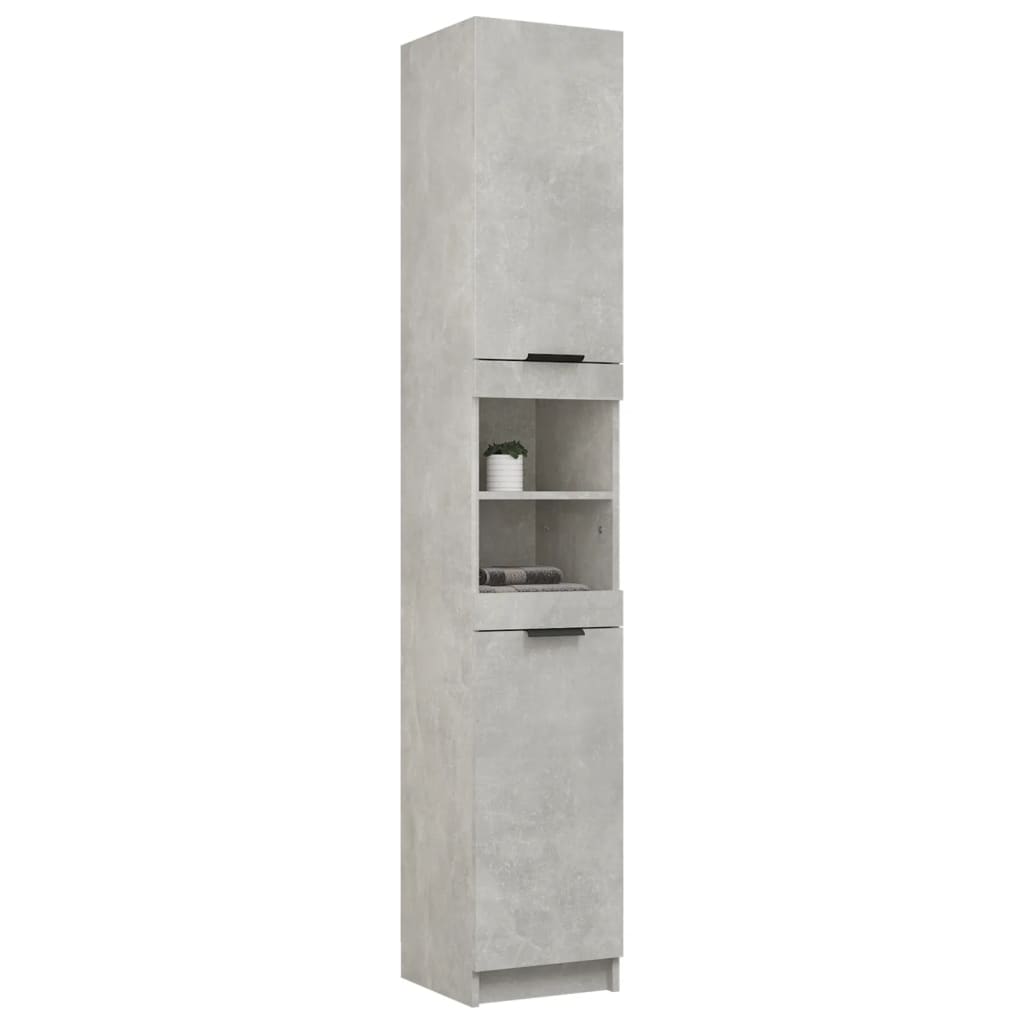 Armoire de salle de bain gris béton 32x34x188,5 cm