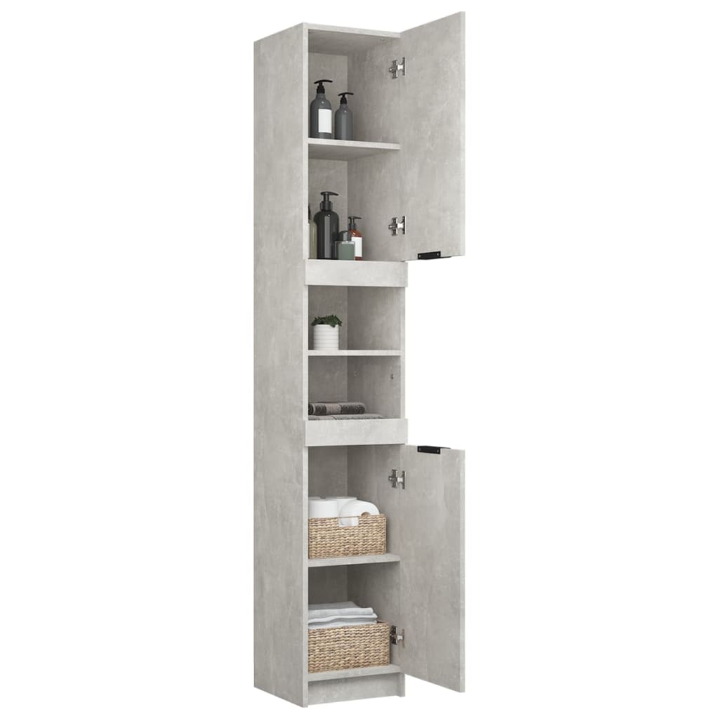 Armoire de salle de bain gris béton 32x34x188,5 cm