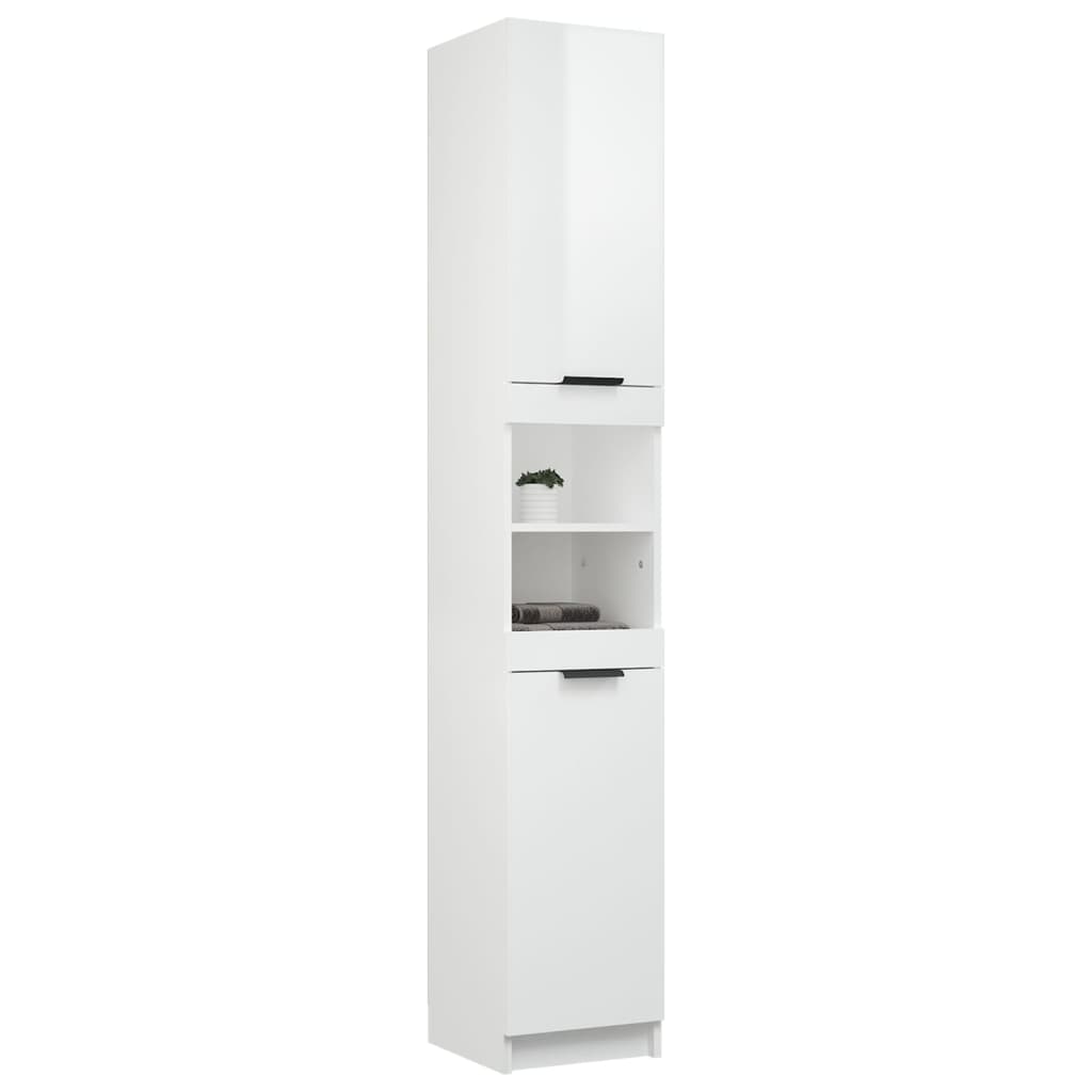 Armoire de salle de bain blanc brillant 32x34x188,5 cm