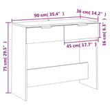 Table console noir 90x36x75 cm bois d'ingénierie