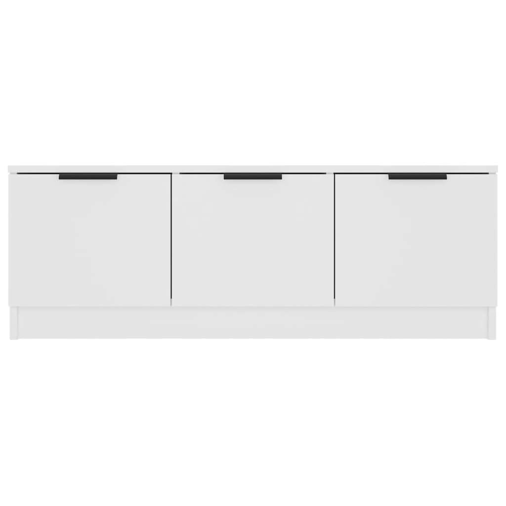 Meuble TV Blanc 102x35x36,5 cm Bois d'ingénierie