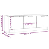 Meuble TV Blanc 102x35x36,5 cm Bois d'ingénierie