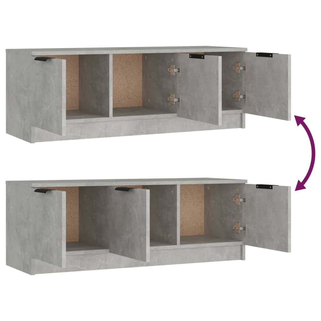 Concrete Grey TV Cabinet 102x35x36.5 cm Engineered Wood