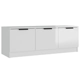 Meuble TV Blanc brillant 102x35x36,5 cm Bois d'ingénierie