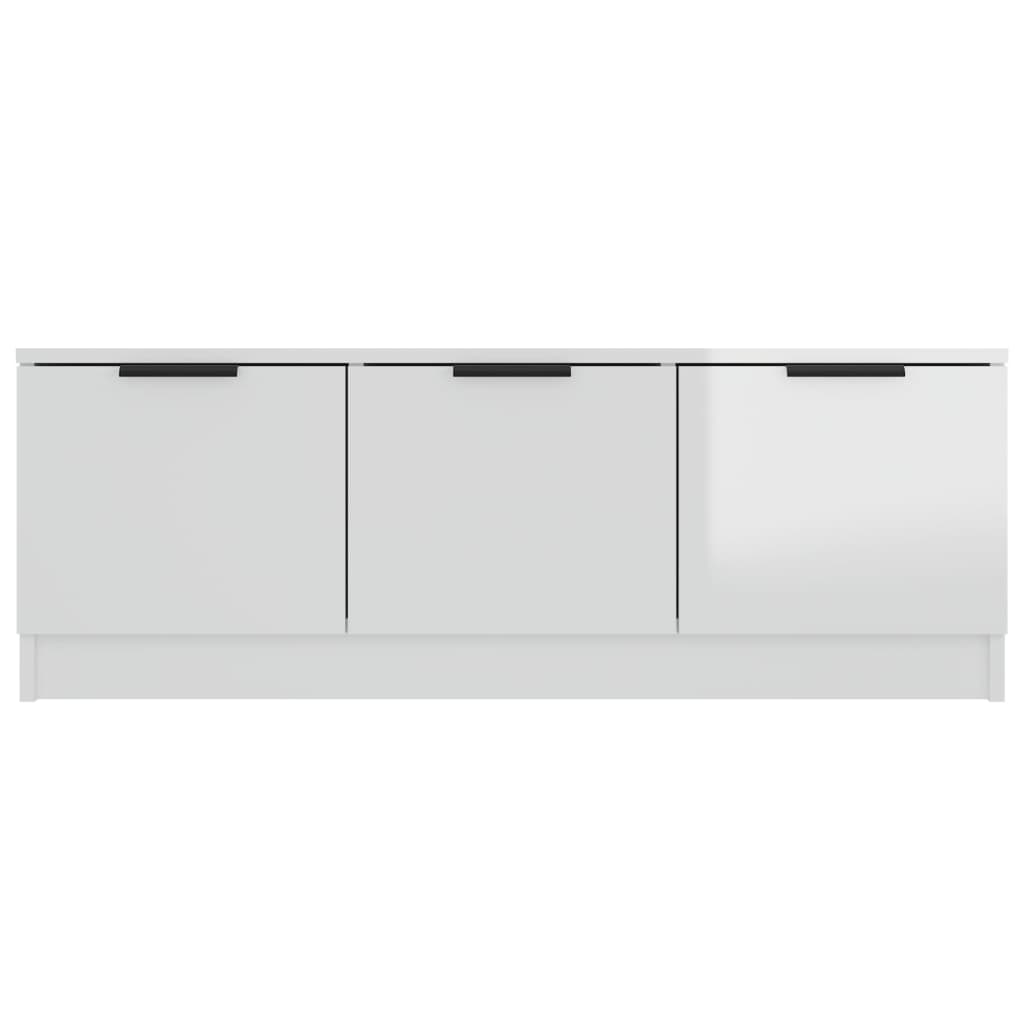 Meuble TV Blanc brillant 102x35x36,5 cm Bois d'ingénierie