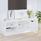 White TV cabinet 102x35.5x36.5 cm Engineered wood