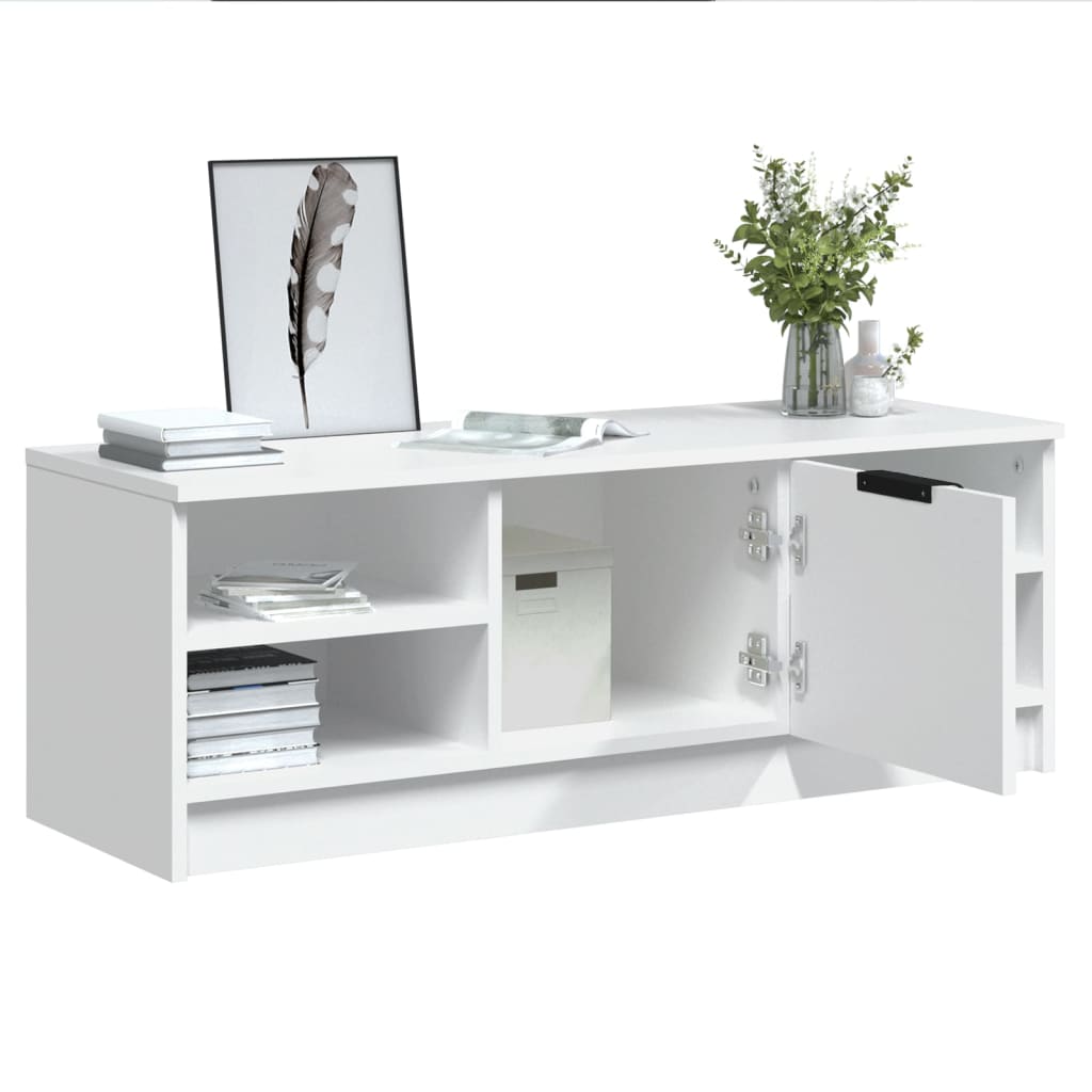 White TV cabinet 102x35.5x36.5 cm Engineered wood