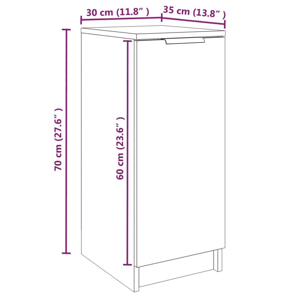 Armoire à chaussures noir 30x35x70 cm bois d'ingénierie