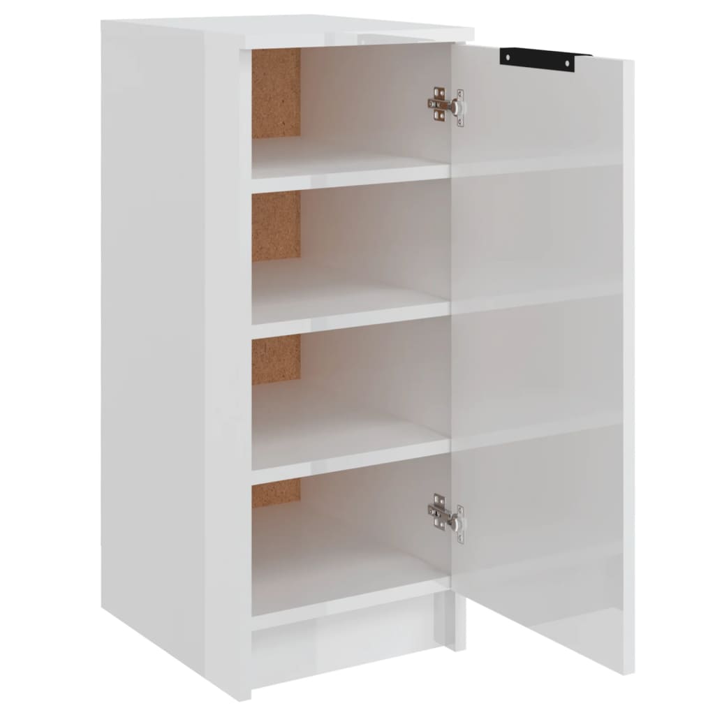 Armoire à chaussure Blanc brillant 30x35x70cm Bois d'ingénierie