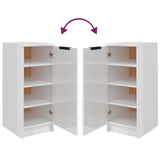 Shoe cabinet Glossy white 30x35x70cm Engineered wood