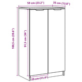 Armoire à chaussures Blanc 59x35x100 cm Bois d'ingénierie