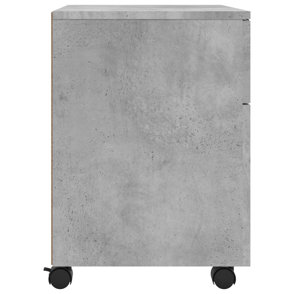 Classeur mobile avec roues Gris béton 45x38x54 cm