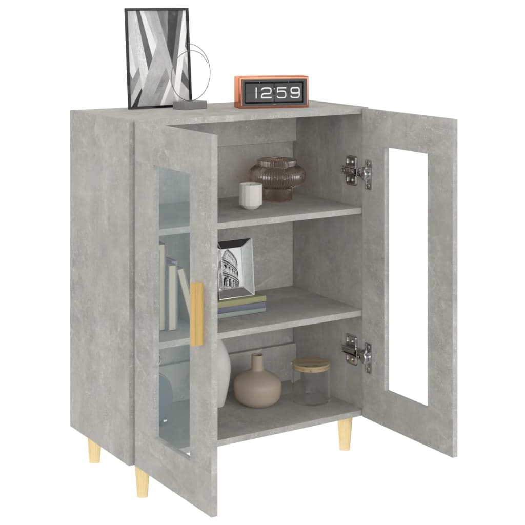 Buffet gris béton 69,5x34x90 cm bois d'ingénierie