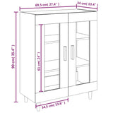 Buffet gris béton 69,5x34x90 cm bois d'ingénierie