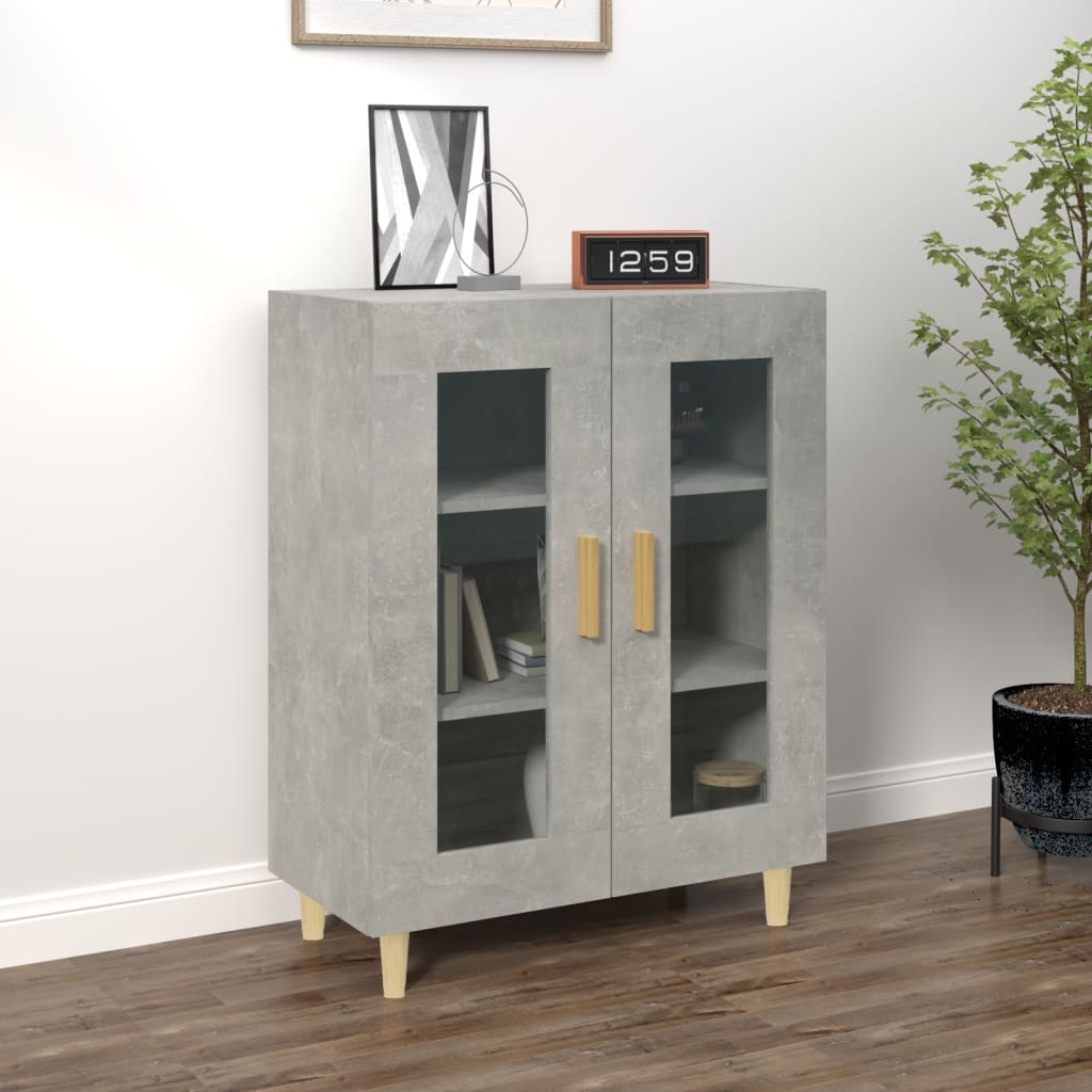 Buffet gris béton 69,5x34x90 cm bois d'ingénierie